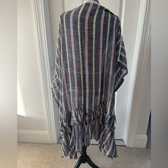 Free People Striped Black and Pink Kimono - Picture 4 of 7